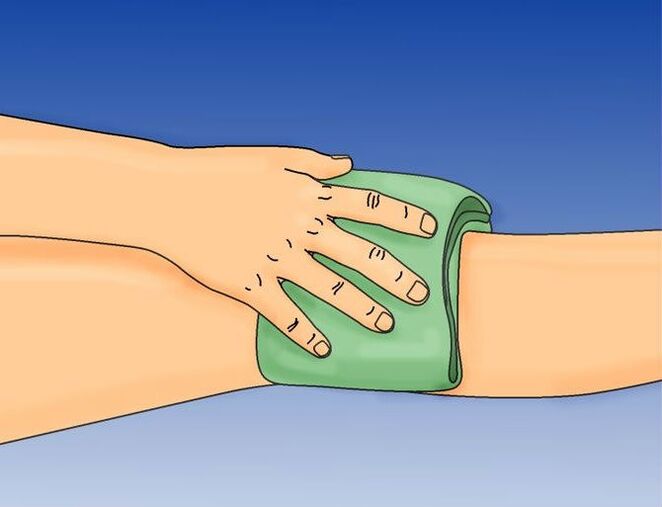 Compress on the knee for osteoarthritis